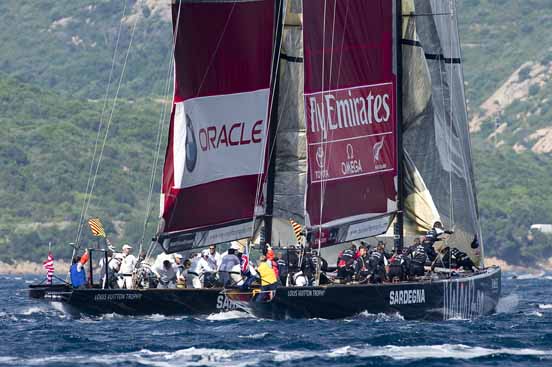 Dean Barker won his re-match against BMW Oracle Racing in fine style on Sunday